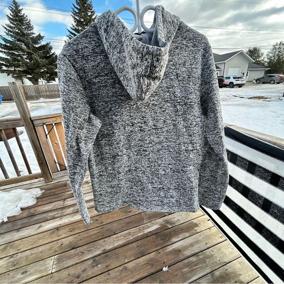 Grey Zip-Up Hoodie with Neon Accents - Picture 2 of 12